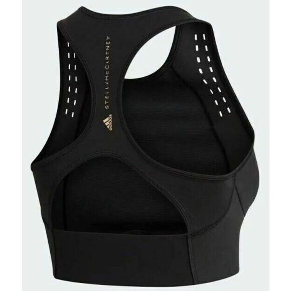 adidas x Stella McCartney Women Sz 2XS Black TruePurpose Crop Top Sports Bra - Picture 3 of 7